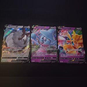 Pokemon V Holo Jumbo Cards Set - Dubwool, Hatterene, Alakazam